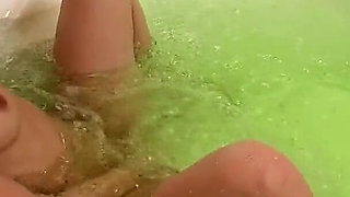 Step daughter Amber gets pussy masturbated by step mom Maggie in the bathtub