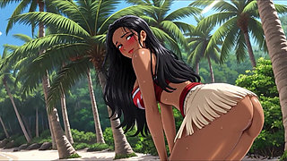 Moana with Massive Breasts and Huge Ass in Passionate Semi Nude Erotic Tropical Islands Scenes