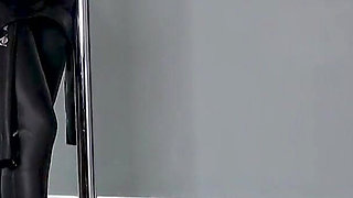 Lucy's Kinky Wetsuit Gas Mask Strip & Cum Pole Dance