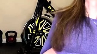 Michelle Alter Rides Dildo In The Gym