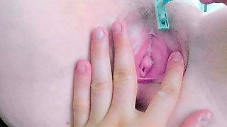 Waxing My Tight Pink Pussy Inside and Out - Cute Virgin Teen Fingering Herself
