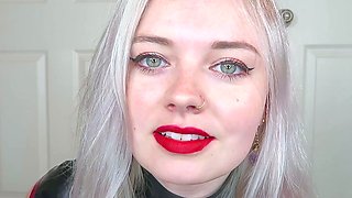 Slutty amateur blonde smoking and jerking dick