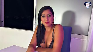 Brunette Cougar Milf Gags on Muscle Webcam Stud