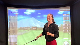 Trying to Golf in a Simulator with My Lush in! Trying Not to Cum While I Swing!