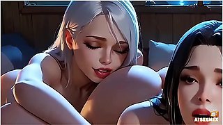 Foursome Girls At Home - Blonde Girl Orgasm Big Ass Tits Cartoon Porn Ai Generated Animation