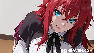 Issei skips class with Rias Gremory to fuck in a empty classroom! High School DxD Hentai Uncensored POV