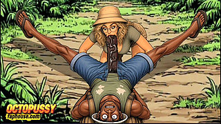Extreme Blowjob and Fucking in the Jungle, White Wife and BBC