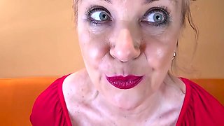 Big Tits Mature Blondie Telling Viewers A Hot Story