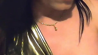 Bathroom Toilet Fetish. Lace Robe Dirty Talk and Shiny Dress Pee Close up