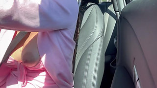 Artemisia Love driving around and showing her juicy boobs