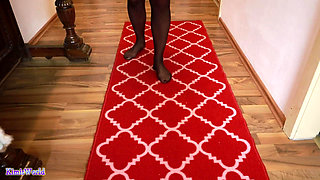 Asmr Nylon Walking on Carpet - Sheer Stockings Feet and Soft Footstep Sounds