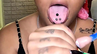 Mixed Cutie Little Bleu Likes Sucking on BBC