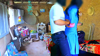 SEX IN  HUT.Desi village school girl tight pussy first time xxx video, desi hot beutiful school girl sex