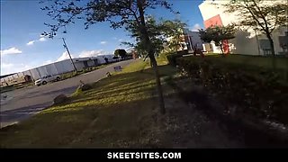 Big Tits redhead teenage fucked for currency in deprived teach point of view