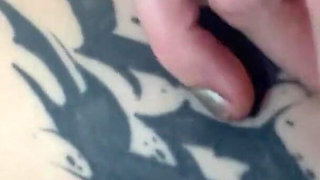 Goth Girl Fingers Her Belly Button and Plays with Navel Piercing