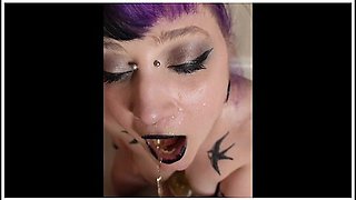 Thirsty Goth Piss Whore Demands Her Piss & Cum Tribute