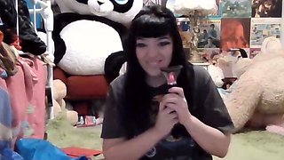 Kinky moist taco brunette anal toy play during masturbating