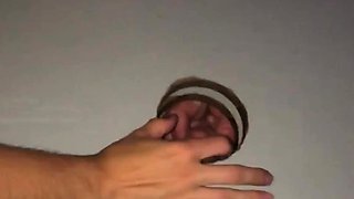 Cuckold hubby films his wife in gloryhole booth