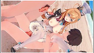 Genshin Impact Escoffieroutdoor Gangbang On The Beach. 3d Hentai Animation