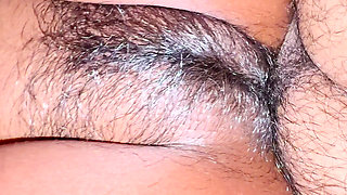 My husband fucking my hairy pussy with his small dick