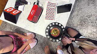 Two Girls One Guy Many Presents and a Mini Roulette Game with CFNM Handjob Challenge