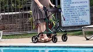 Summer Has Arrived! Time for the First Visit to the Pool Sexy Big Nurse Vicki Style!