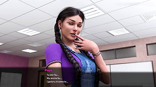 Small tit nerdy teen enjoys hentai sex and a romantic kiss on the public beach