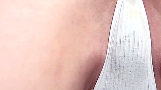 Squat Workout Wet and Sweaty Thong 4K