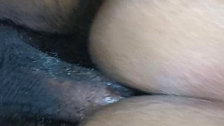 My ebony Step daughter riding my bbc moaning