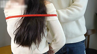 He Hung up His Girlfriend's Bare Feet and Cuffed Her Toes with His Thumbs