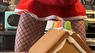 73 Giantess in 8-inch Heels Decorates a Gingerbread Village