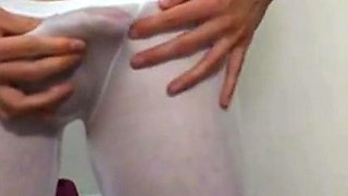 Twink's Webcam See-Through Mesh Cum Show