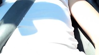 Public Masturbation Inserting a Tampon While Driving