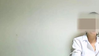 Sexy Doctor Blowjobs Patient's Cock with Latex Gloves -