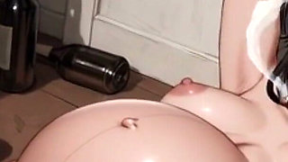 Smoking Pregnant Woman Bound Tight - Huge Belly & Wet Hairy Pregnant Pussy
