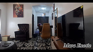 Fat Ass Ebony MILF Cleaning Naked