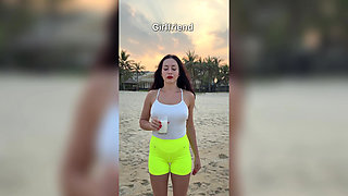 Getting Wet and Messy in See-through Top Outdoor