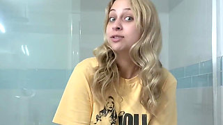 Stripping Fully Naked for a Morning Pee in the Shower