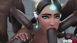 Symmetra Anal Group Sex with 5 Bbcs - 3D Overwatch Animated Porn