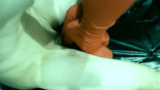 Mistress Zeida Brutal CBT - Slave Balls Punished Under Chair Leg Femdom