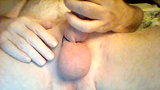 Lying and playing with my cock