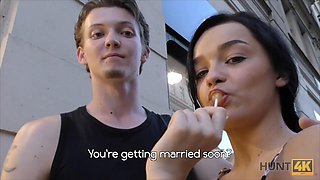 Guy Stretches Young Chick On The Sofa While Cuckold Films It