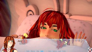 Animated playthrough featuring redhead teen Offcuts Amy in a porn game
