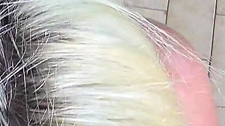 Cute 19 Year Old Blonde Riding Excersize Bike with Massive Dildo